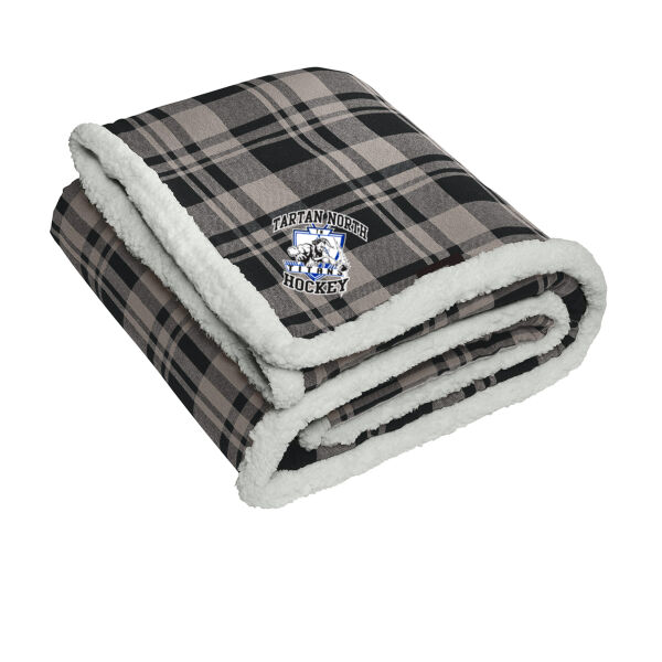 Port Authority® Flannel Sherpa Blanket - Embroidered Logo Thumbnail